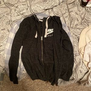 dark grey nike zip up